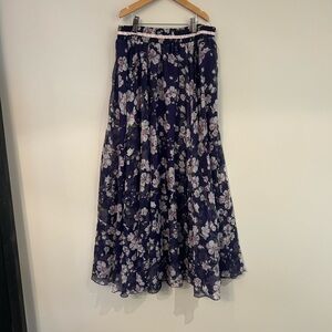 Floral Purple Maxi Skirt